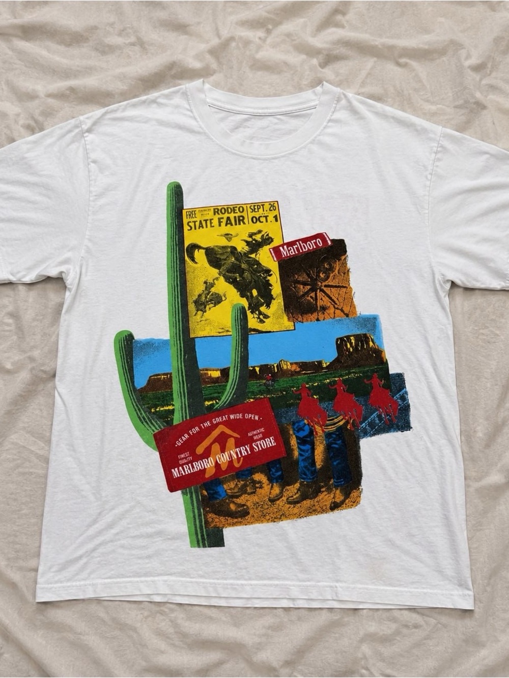 Marlboro White Short-Sleeve Tee with Desert Graphic